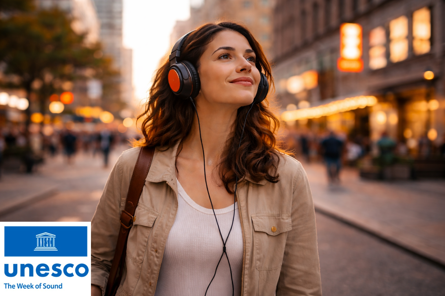 Woman enjoying her music during the UNESCO Week of Sound.